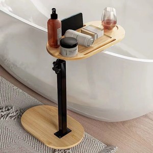 Estante de madera para bañera, 40x22cm, de pie, minimalista, para almacenamiento en el baño - Product Image 1