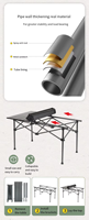 Tables de pique-nique pliables portables pour l'extérieur avec sac de transport, table de barbecue pliable, table de camping pour les aventures en plein air