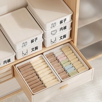Boîtes de rangement multi-usages empilables, imperméables, robustes, gain de place, pour soutien-gorge, sous-vêtements, vêtements, organisateur de tiroir et de placard avec couvercle