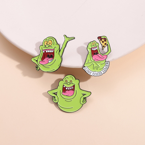 De <span class=keywords><strong>Cazafantasmas</strong></span> esmalte Pin comida chatarra amante personaje personalizado Anime japonés Manga estilo broche, insignia de solapa joyería - Product Image 3