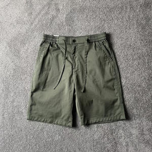 Pantalones Cortos <span class=keywords><strong>Bermuda</strong></span> de Verano <span class=keywords><strong>para</strong></span> <span class=keywords><strong>Hombre</strong></span>, 100% Algodón, Cintura Elástica, Tejido de Punto, Color Liso, Transpirables, Estilo <span class=keywords><strong>Cargo</strong></span>, Diseño Corto Lavado - Product Image 6