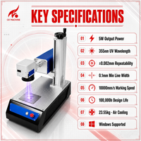 Machine de marquage laser UV professionnelle CKMACHINE 5W pour verre, plastique, outils médicaux, marquage à froid, zone de chaleur minimale, certifiée CE