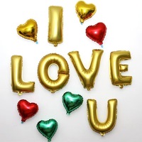 Décorations de fête de mariage, cadeaux, ballons en feuille d'aluminium de 16 pouces avec inscription « JE T'AIME », ballons gonflables