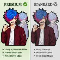 Pegatinas Personalizadas Impermeables con Impresión UV 3D Lenticular de Anime y Manga, con Movimiento, para Coche, Portátil, Refrigerador, Material PET, Joyprint