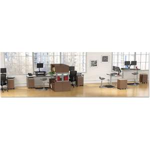 Tablero de Mesa Rectangular Reversible de Laminado Alera, 71.5w x 23.63d, Blanco/Gris, para Mesas de Conferencia - Product Image 1