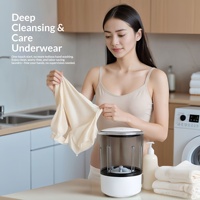 Lave-linge portable sans fil tout-en-un mini automatique étanche en plastique de qualité supérieure pour sous-vêtements et chaussettes