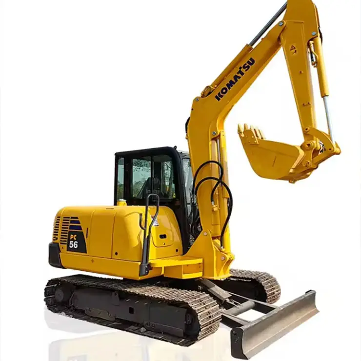 Escavadeira Komatsu PC56-7 usada de 5,3 toneladas hidráulica grande retroescavadeira barata para venda