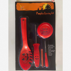 Ensemble d'outils de sculpture de <span class=keywords><strong>citrouille</strong></span> en acier inoxydable ultime et durable de 15 pièces, comprenant des scies et des gabarits pour des créations d'Halloween effrayantes - Product Image 4