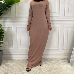 Abaya basique à manches longues très vendue, robe musulmane pour femmes 6435 # - Product Image 4