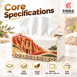 Boîte de mouchoirs classiques <span class=keywords><strong>Jordan</strong></span> Petra Rose Red Rock Print, mouchoirs doux blancs pour restaurant, vente en gros - Product Image 3