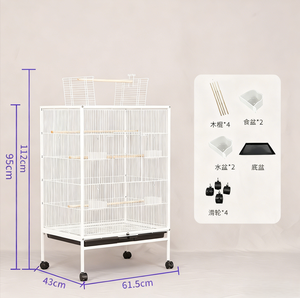 Küçük Lüks Villa Sanatı Kuş Yetiştirme Metal Demir Papağan Kafesi Modern Stil Düğme Kapatmalı ve Nefes Alabilen Özellikli Kutulu - Product Image 4