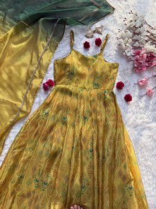 Vestido Maxi Elegante Amarillo con Estampado Floral, Sin Mangas, Corte en A, Largo hasta el Suelo, Informal, Vintage, para Mujer, Verano, Fiesta, Playa, Jimmy - Product Image 1