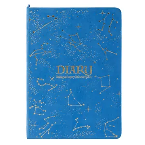 2024 nouveaux produits impression personnalisée A6 journal couverture en tissu de velours couverture Journal vierge Constellation Horoscope cahiers