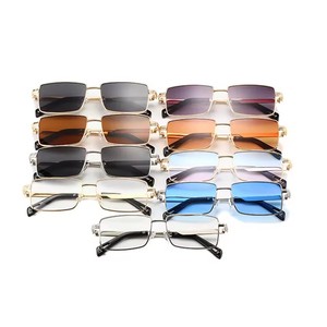 2026 Custom Logo Vintage Men Women Alloy Driving Sun Glasses UV400 Gradient Shades Small Frame Metal Square <b>Sunglasses</b> Men - Product Image 3