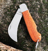 Couteau de greffage Gander de haute qualité, lame en acier inoxydable, manche en bois, couteau à champignons