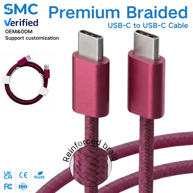 60W USB-C Fast Charging Cable Type-C Durable Braided Charger Cord with Stable Power Delivery & Data Sync for iPhone 15 16 17 18