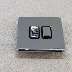 Modern Stainless Steel Wall Switches 2-Gang Touch Control Mirror Finish IP20 16A 230V EU Plug <b>Socket</b> Panel - Product Image 6
