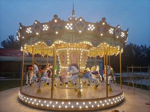 Parque temático grande 16 asientos Merry Go Round atracciones al aire libre niños carrusel caballos a la venta - Product Image 3