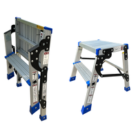 Tabouret pliant en aluminium, capacité 150 kg, robuste, antidérapant, antirouille, 2 marches, verrouillage manuel, portable, pour lavage de voiture