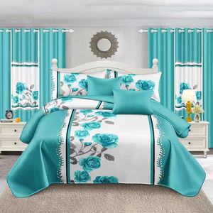 Parure de lit de luxe en polyester DL, 12 pièces, taille King, avec couettes, taies d'oreiller et rideaux, résistante à la décoloration, toutes saisons, pour chambre à coucher, vente en gros OEM - Product Image 4