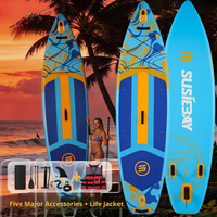 Planche de paddle gonflable, planche de surf SUP large anti-basculement pour adultes, planche de paddle aquatique pour la pêche à la ligne