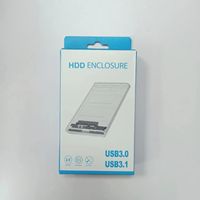 Box esterno trasparente per HDD SATA da 2,5 pollici, USB 3.0 Micro-B e USB 3.1 Type-C opzionali, 5 Gbps, senza attrezzi, per HDD/SSD