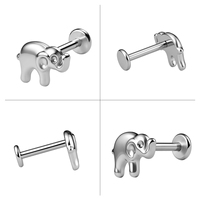TT - Clou d'oreille plat en titane ASTM F136 pour piercing nez et oreille, boucles d'oreilles hélix, bijoux de corps tendance pour femme