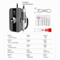 Machine à ongles électrique sans fil professionnelle 30W 45000 tr/min, perceuse à ongles portable 2400mAh, OEM/ODM