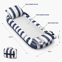 Chaise longue gonflable pour adultes en PVC avec supports latéraux et appui-tête surélevé, marque privée