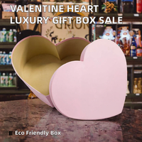 Boîte à fleurs de luxe en forme de cœur pour la Saint-Valentin, finition brillante, vernissage rigide, idéale pour l'emballage cadeau et le stockage de médicaments