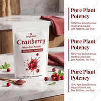 Poudre de fruits de canneberge entiers AegleWell, poudre de canneberge pure à base de plantes 300g, poudre de fruits de canneberge OEM Marque privée