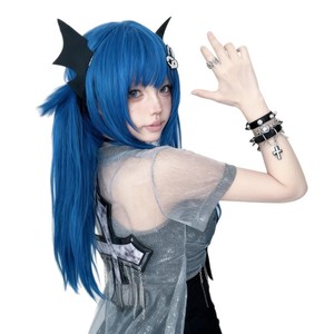 Peluca Hoshino Saki, Cabello Largo y Liso con Flequillo Lateral, 130% de Densidad, Fibra Resistente al Calor, Línea de Cabello Natural, Peluca Completa - Product Image 3