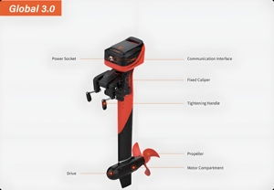 Motor fueraborda eléctrico profesional B2B G3.0 de 3kW con hélice marina y mango para kayaks, embarcaciones de pesca y pequeñas embarcaciones - Product Image 3