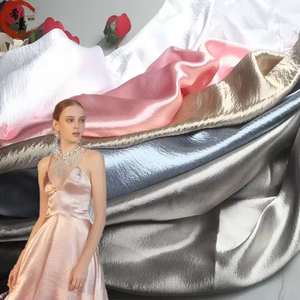 Desain baru 100% kain poliester kualitas tinggi warna murni berkilau mewah crepe milano satin kain poliester untuk <span class=keywords><strong>dr</strong></span> - Product Image 6