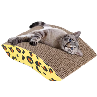 Griffoir pour chat pliable à 2 niveaux, réutilisable, écologique, luxueux et moderne, avec emballage en carton ondulé et en lin