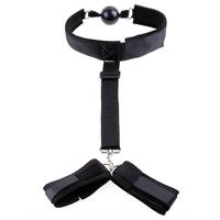 Kit de bondage BDSM en gros avec menottes en cuir et boule buccale, ceinture de chasteté, jouets sexuels pour la punition des esclaves