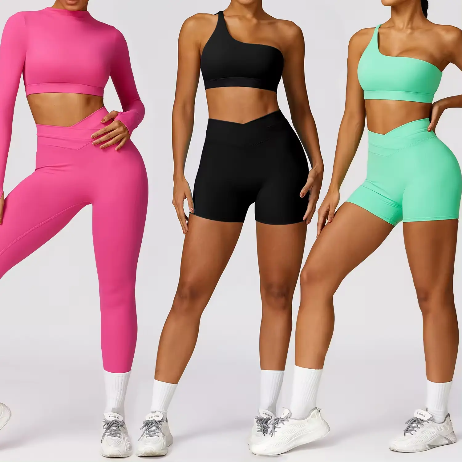 Set activewear untuk wanita logo kustom pakaian olahraga gym wanita Kit latihan kebugaran Bra olahraga yoga dan set Legging