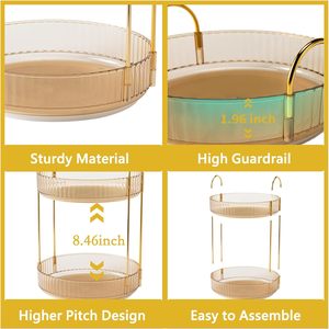 Organizador de Cosméticos Giratorio de Plástico Europeo, Multicapa, con Diseño Multifuncional para Dormitorio - Product Image 2