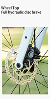 Vélo de gravier en fibre de carbone 13 vitesses, pédales ordinaires, cadre rigide, freins à double disque, roues en carbone 50 mm, vélo de course urbain tout-terrain