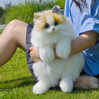 Sac à dos en peluche chat calico flamme moyen bleu kawaii DUPAN JK confortable unisexe pour toutes les saisons, sac à dos chat réaliste