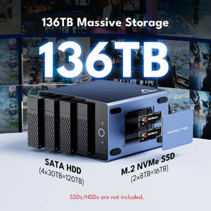 Boîtier de stockage <span class=keywords><strong>externe</strong></span> en aluminium <span class=keywords><strong>Thunderbolt</strong></span> 4 40 Gbit/s à 6 baies pour SSD/HDD, 136 To, M.<span class=keywords><strong>2</strong></span> NVMe SATA <span class=keywords><strong>2</strong></span>,5/3,5 pouces, 8K*60Hz DP - Product Image 2