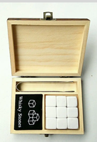Ensemble cadeau de pierres à whisky de qualité supérieure avec boîte en bois