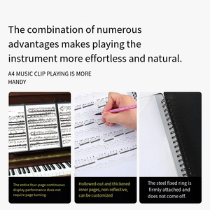 Carpeta portátil para partituras A4 para músicos, organizador de partituras de piano editable, soporte para documentos musicales - Product Image 5