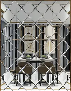 Azulejos de cristal decorativos para pared, espejo grande, decoración de fondo de elevador, azulejos de mosaico