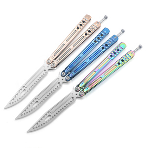 <strong>Butterfly</strong> <strong>Trainer</strong> <strong>Knife</strong> 420 No Sharp Blade Zinc Alloy Handle Folding Practice Fancy <strong>Knife</strong> - Product Image 2