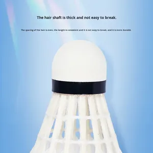 Volant de <span class=keywords><strong>Badminton</strong></span> d'entraînement de compétition professionnelle super durable Double plume d'oie de poisson atterrissage précis véritable navire amiral - Product Image 3