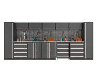 2026 JZD Armoire à outils modulaire en acier confortable, série Pro, noire, ensemble de 8 boîtes à outils pour garage et atelier