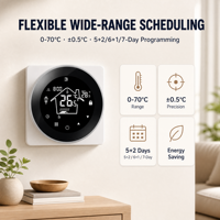Thermostat Tuya pour Smart Life Flip Design Contrôleur de température à écran tactile WIFI Affichage OLED Chauffage au sol Compatible