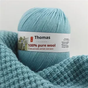 Fil à tricoter en <span class=keywords><strong>laine</strong></span> 100% pure, teint, anti-boulochage, de gros calibre, pour manteaux, écharpes, projets DIY, enfants et bébés, vente en gros - Product Image 2