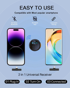 2Mic 3 in 1 Magnetic Lavalier Lapel Clip Wireless <b>Microphone</b> with Charging Case Camera Phone Video Recording Mic - Product Image 2